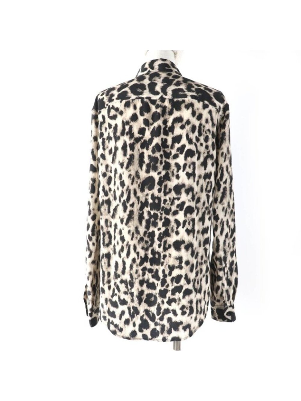 Saint Laurent Paris 100% Silk Leopard Print Long-sleeved Shirt - Picture 4 of 10
